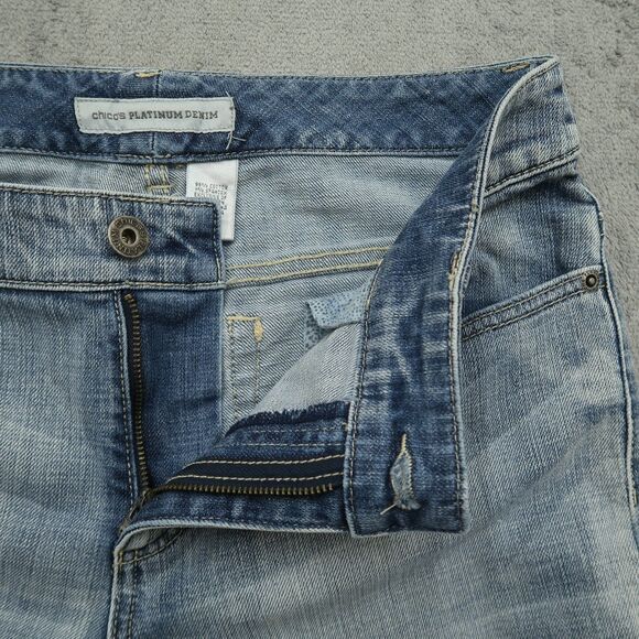 Chico's Platinum Jeans Women's Size 0R US-4R Blue Mid-Rise Straight 31" Inseam - Picture 2 of 16